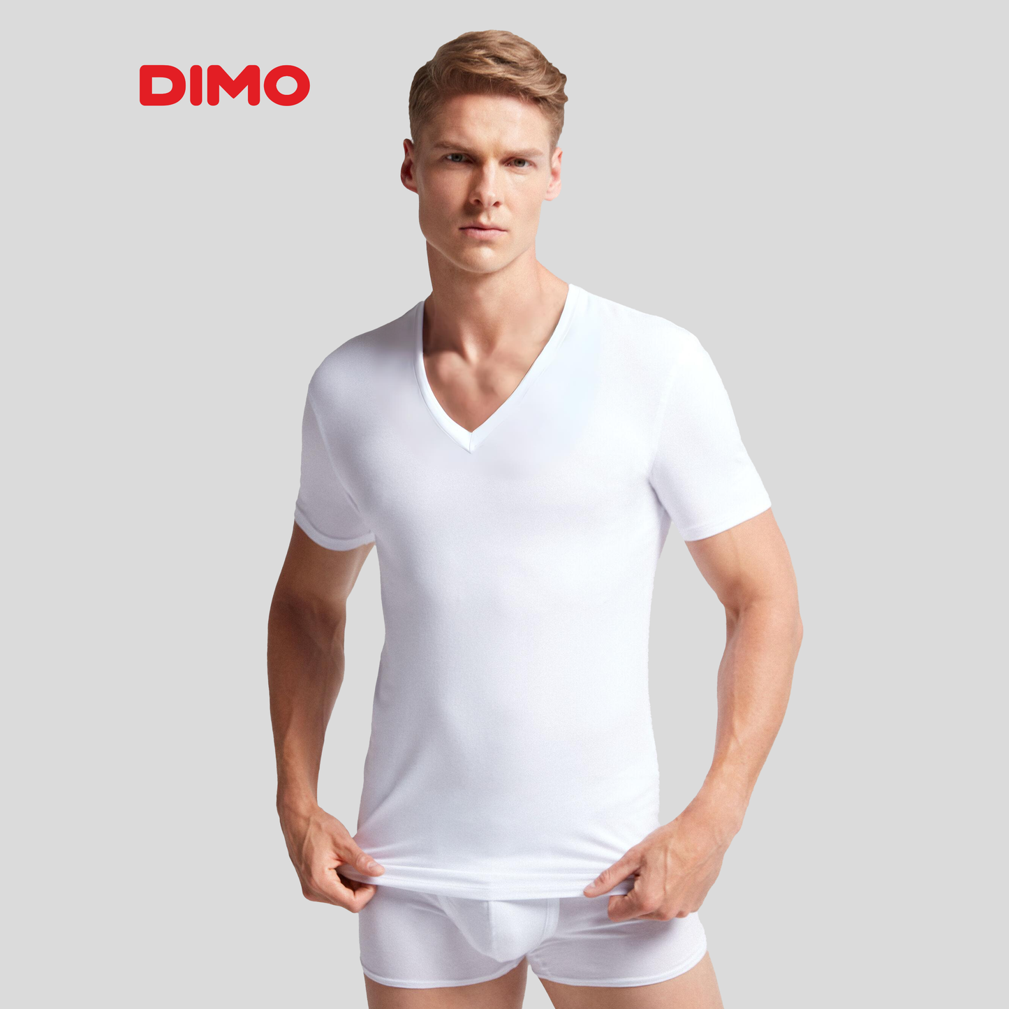 DIMO - Cotton V-Neck Undershirt - White