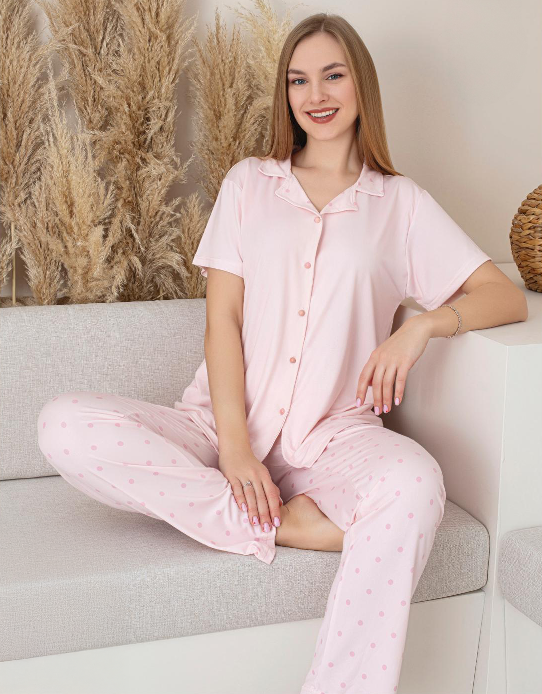 Soft Cotton Front-Buttoned Set