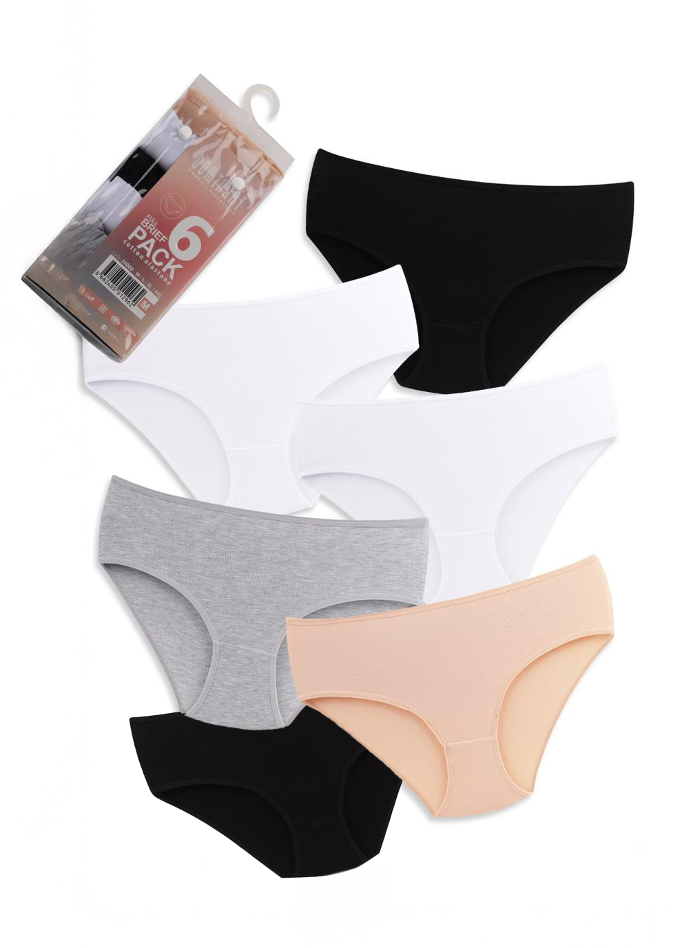 6-Pack High Waist Cotton Brief