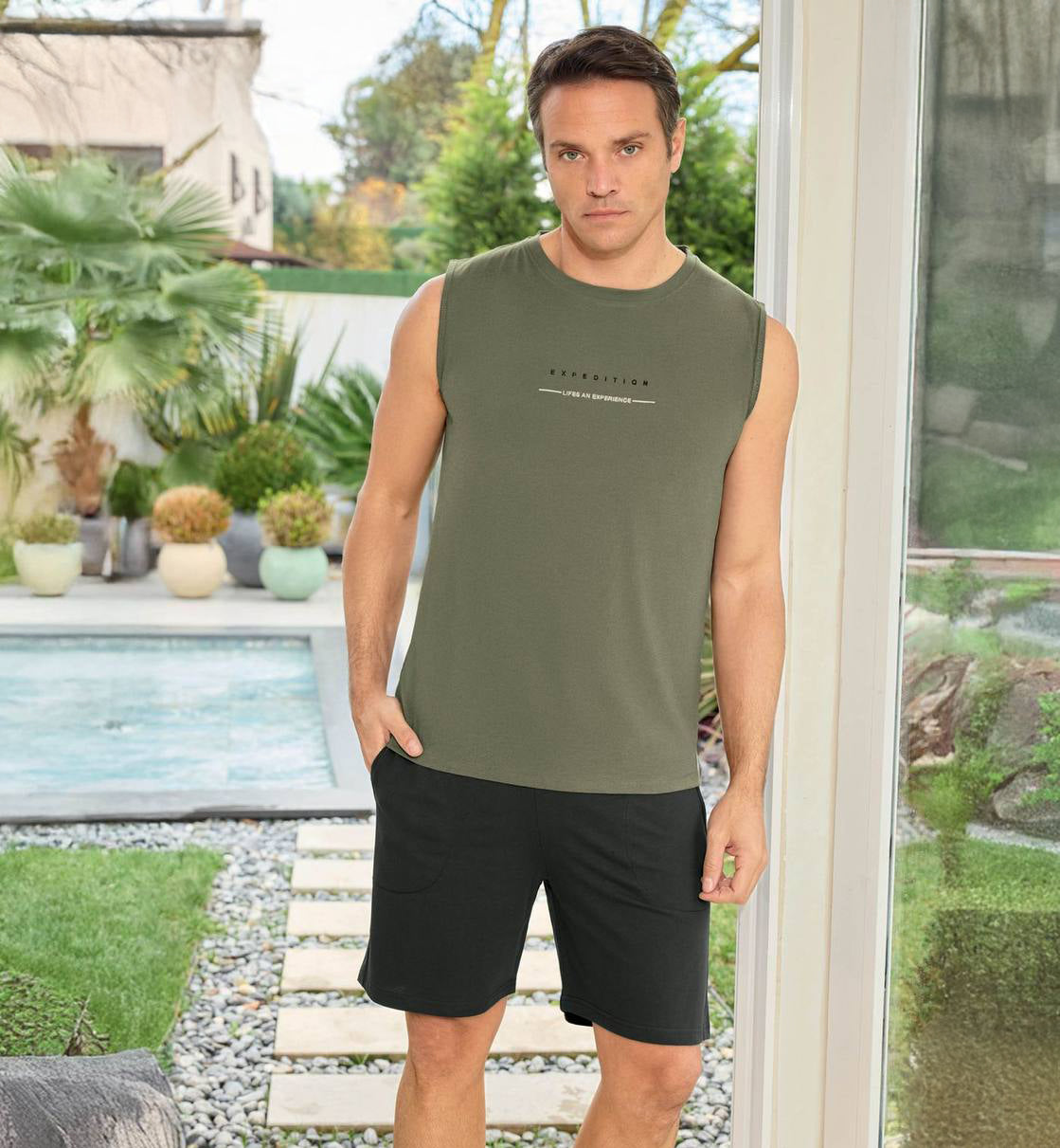 Sleeve Less Cotton PJ Set