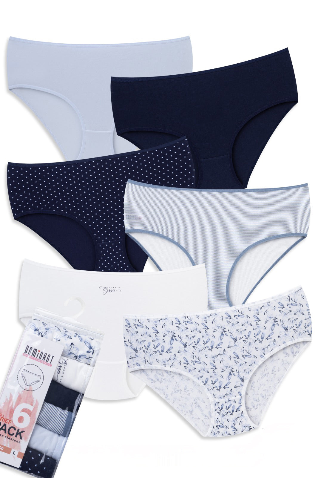 6-Pack High Waist Cotton Brief