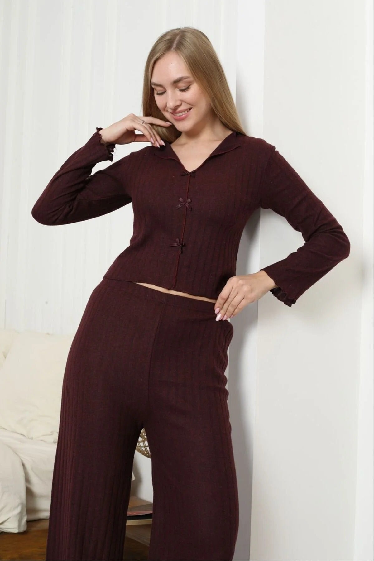 Thin Cotton Cropped Top PJ Set