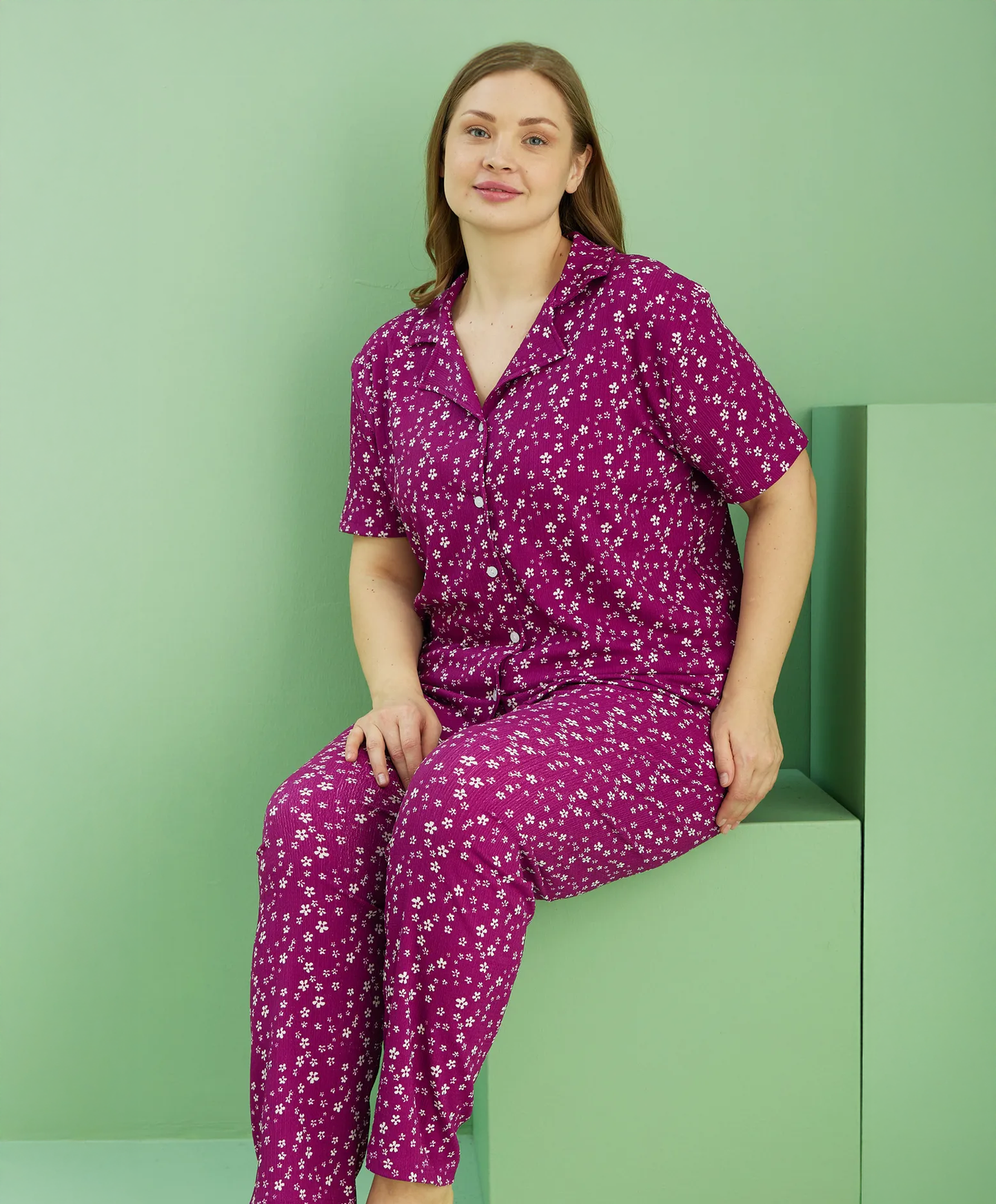 Pure Cotton Front-Buttoned Set