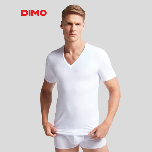 DIMO - Cotton V-Neck Undershirt - White