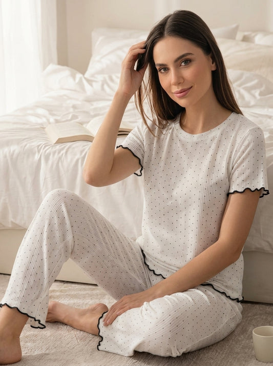Breathable Cotton Pointelle Knit PJs