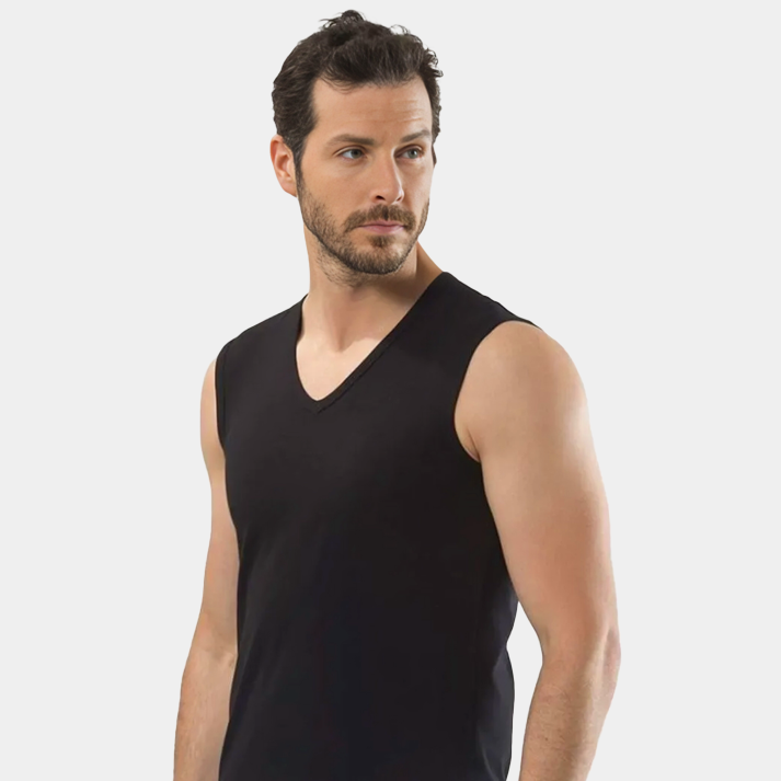 Cotton Sleeveless V Neck