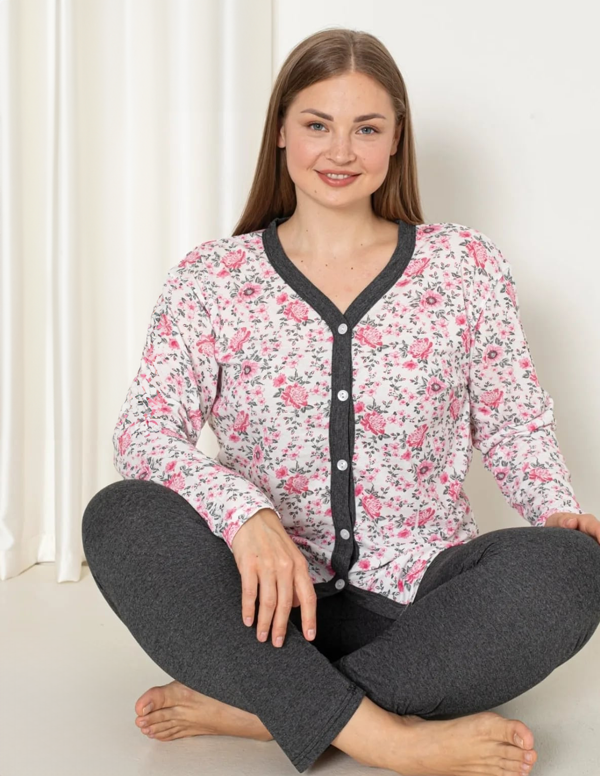 Light Cotton Front-Buttoned Set