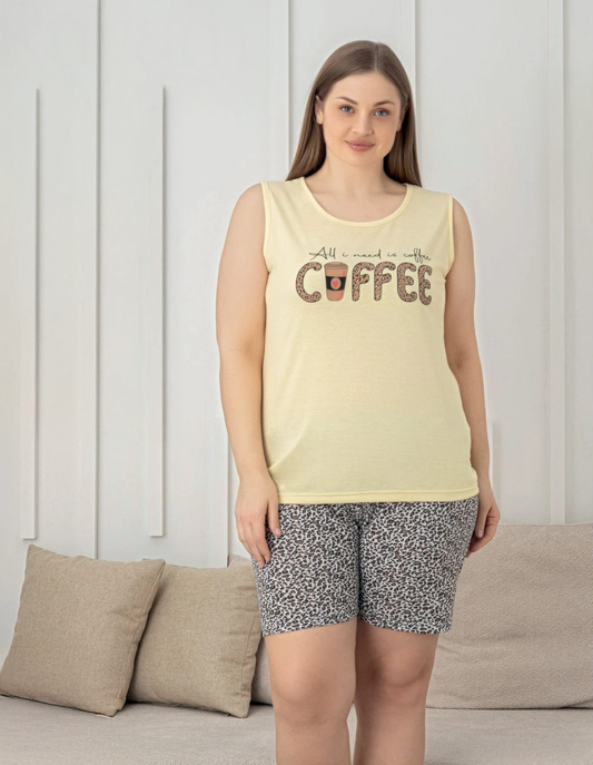 Cotton Sleeveless Shorts Set