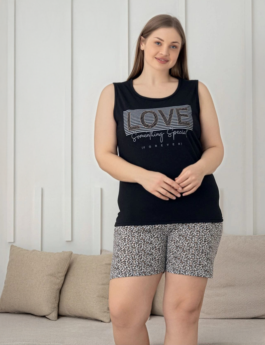 Cotton Sleeveless Shorts Set