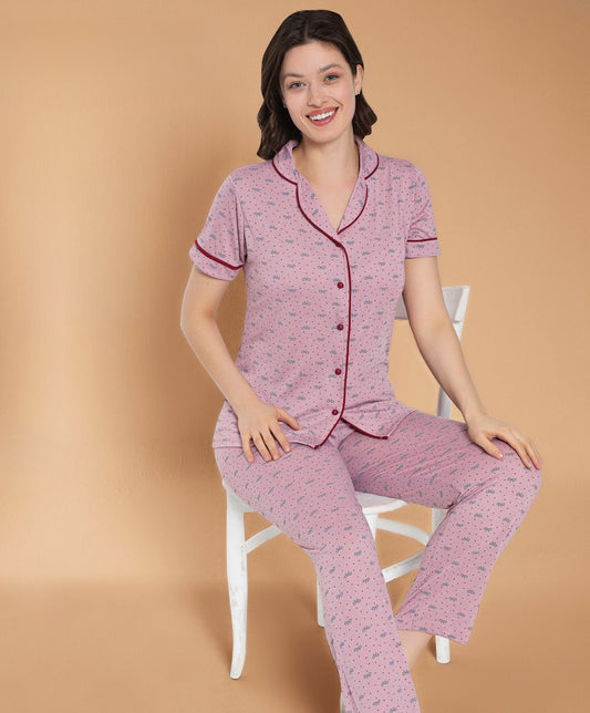 Cotton Front-Buttoned Set