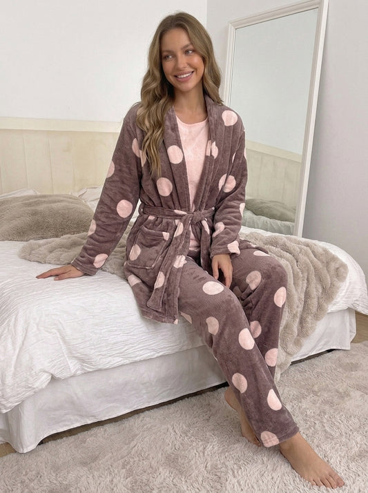 Women’s 3-Piece Mohair Pajama & Robe Set