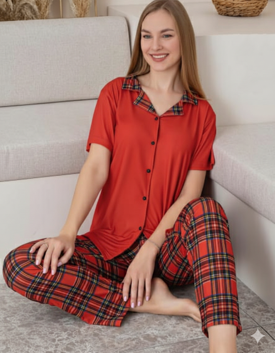 Soft Cotton Front-Buttoned Set