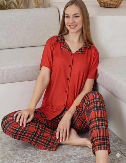 Soft Cotton Front-Buttoned Set