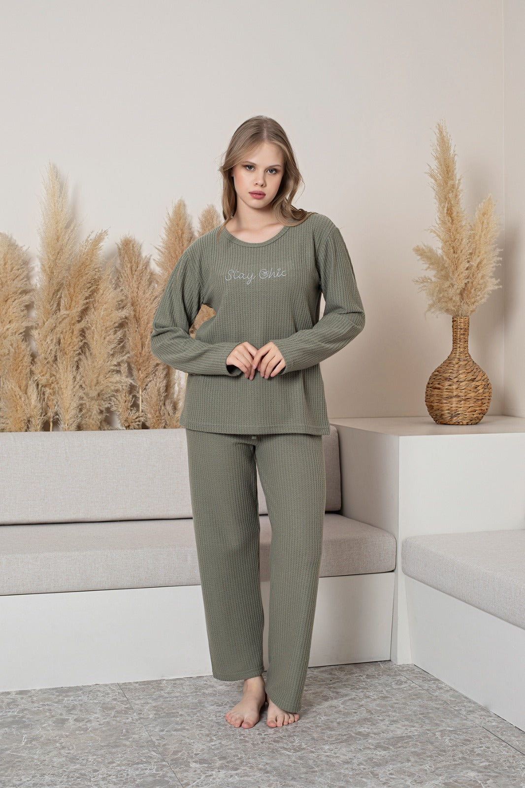 Waffle Thick Cotton Pajama Set