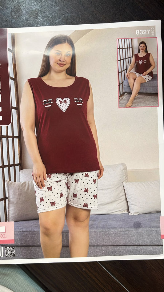 Light Cotton Sleeveless Shorts Set