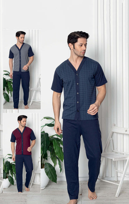 Short Sleeve Front-Buttoned Cotton PJ Set