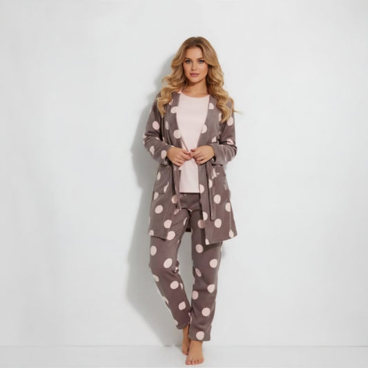 3-Piece Mohair Fleece Pajama & Robe Set