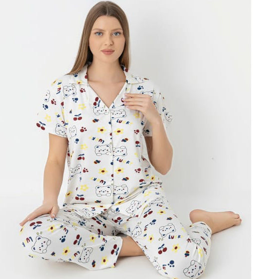 Soft Cotton Front-Buttoned Set