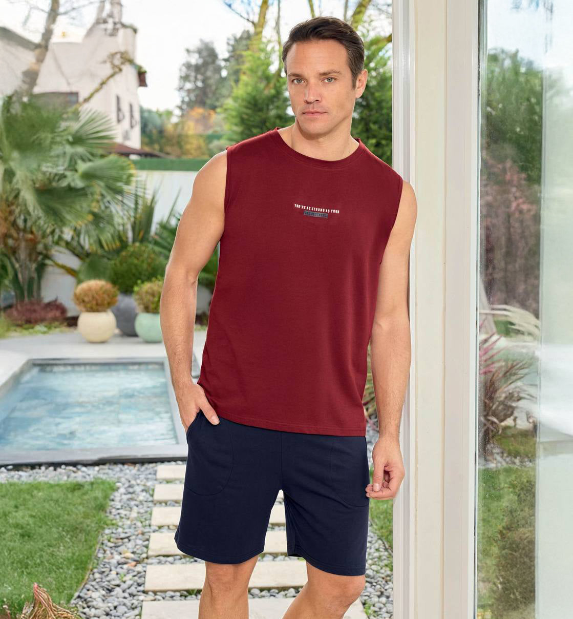 Sleeve Less Cotton PJ Set