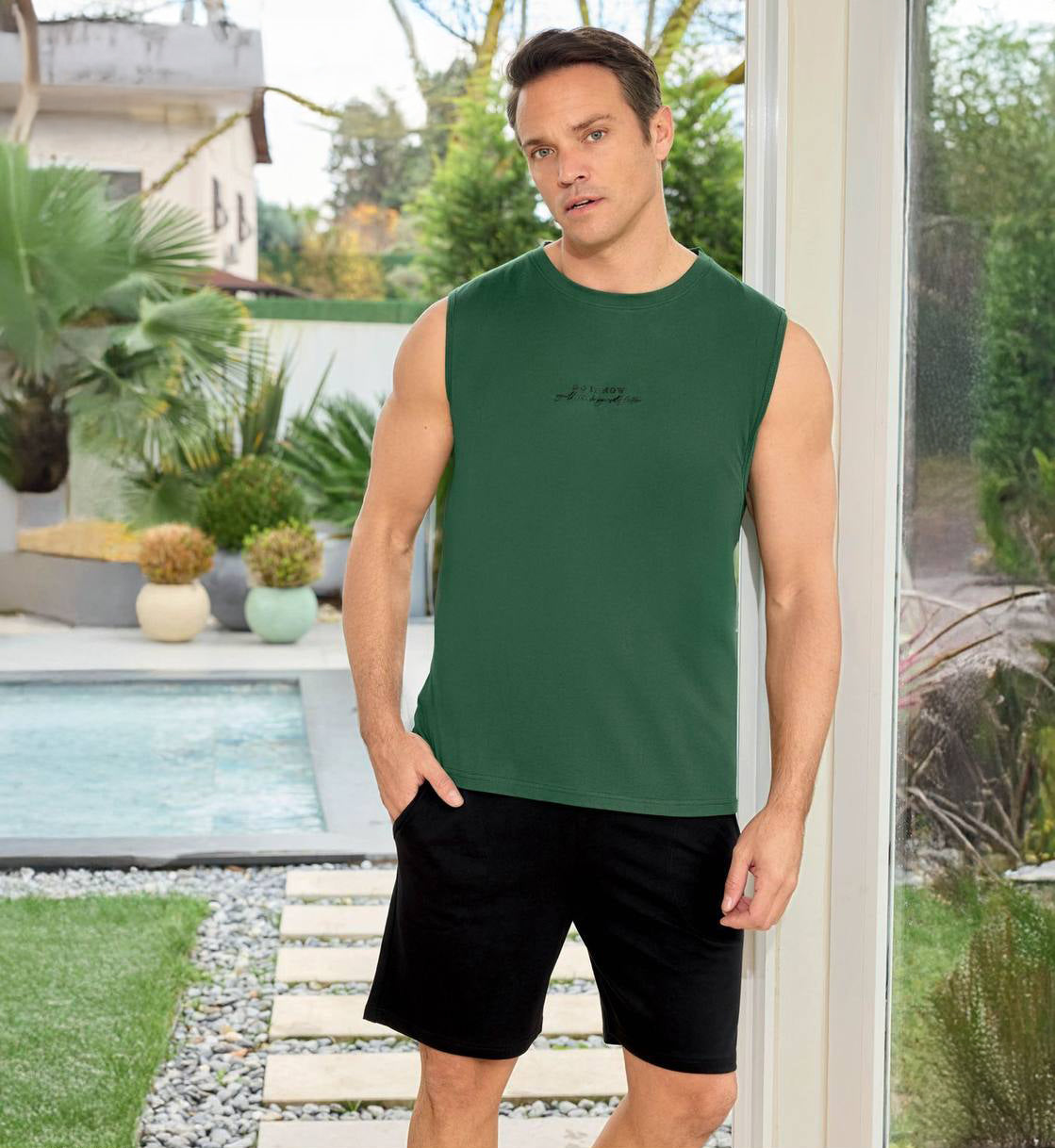 Sleeve Less Cotton PJ Set