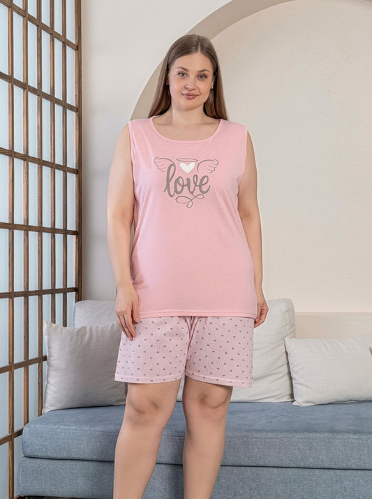 Light Cotton Sleeveless Shorts Set