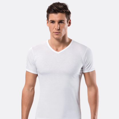 Cotton Short Sleeve V-Neck T-Shirt