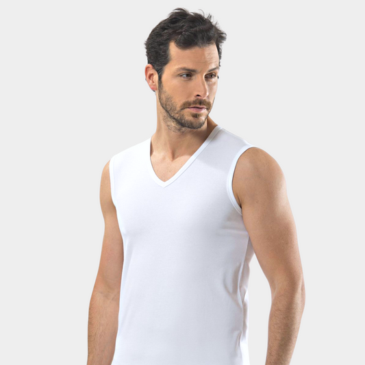 Cotton Sleeveless V Neck