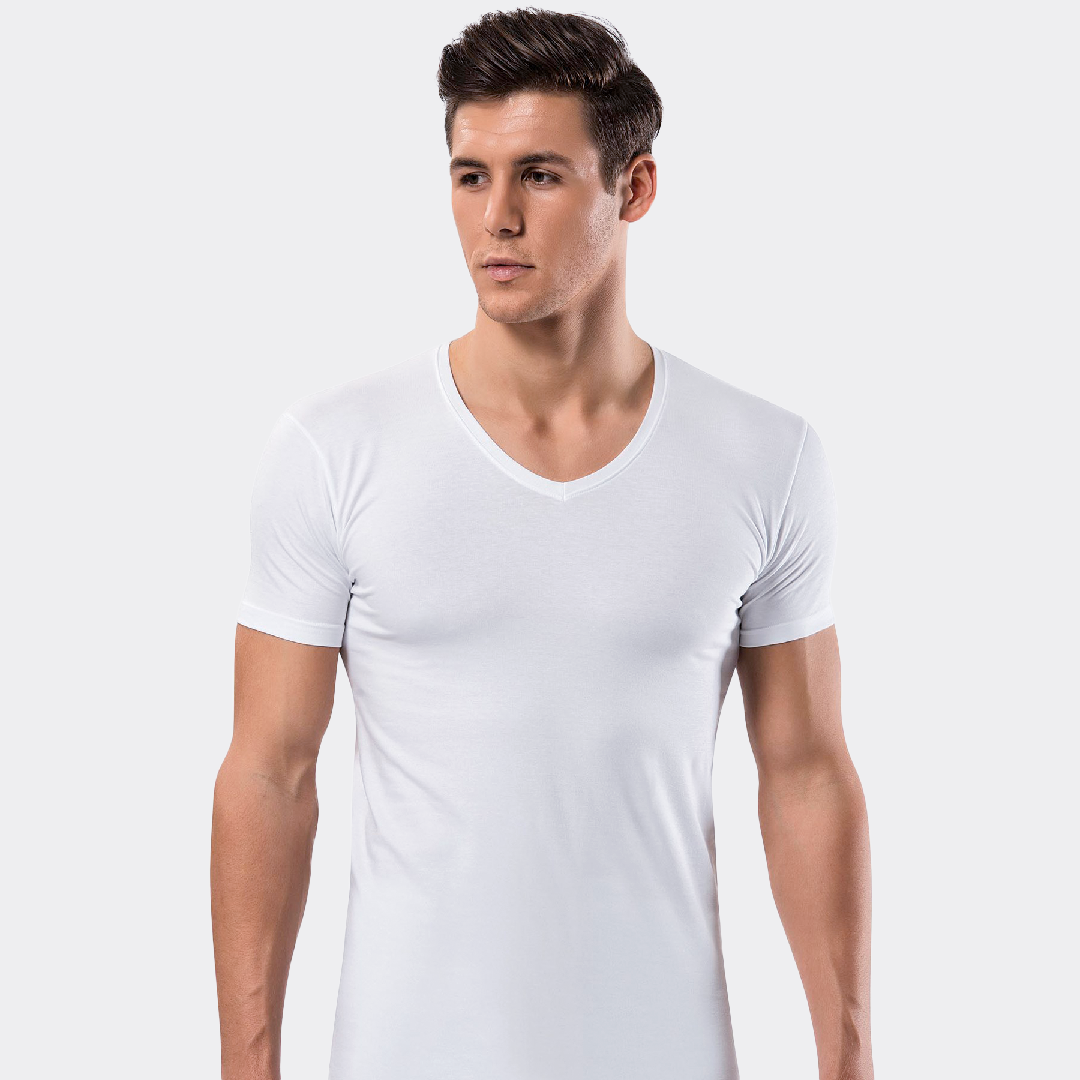 Cotton Short Sleeve V-Neck T-Shirt